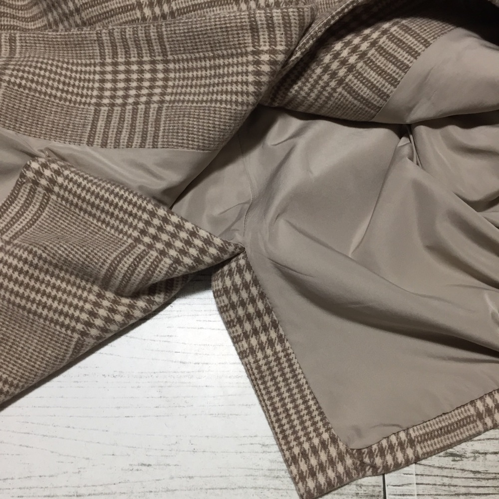 Z Supply Plaid One Button Blazer Jacket Women’s S Tan Brown Polyester - Picture 9 of 9